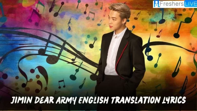 Jimin Dear ARMY English Translation Lyrics