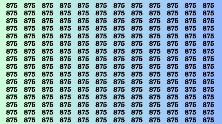 Observation Brain Test: If you have Eagle Eyesight Find the Number 375 among 875 in 15 Secs