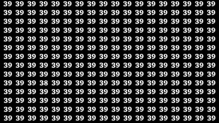 Observation Brain Test: If you have Sharp Eyes Find the number 38 among 39 in 12 Seconds