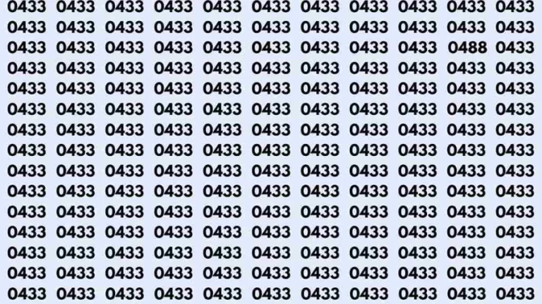 Observation Skill Test: Can you find the number 0488 among 0433 in 10 seconds?