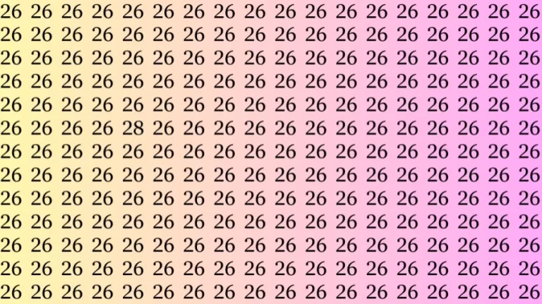 Observation Skills Test: Can you find the Number 28 among 26 within 10 seconds