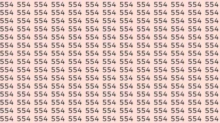 Optical Illusion Brain Test: If you have Sharp Eyes Find the number 534 among 554 in 6 Seconds?
