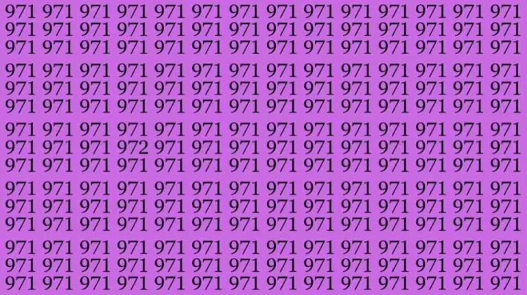 Optical Illusion Challenge: Use your sharp vision to find the number 972 among 971 in 15 seconds