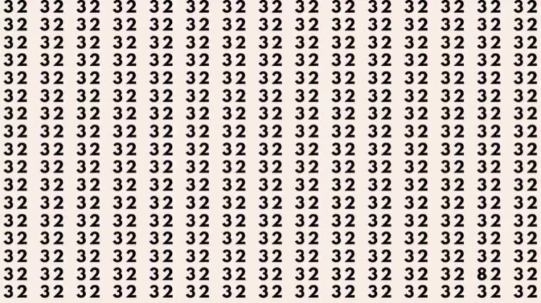 Optical Illusion: If you have Hawk Eyes find the number 82 among 32 in 6 Seconds?