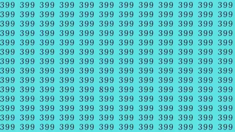 Optical Illusion: If you have eagle eyes find 899 among 399 in 12 Seconds?