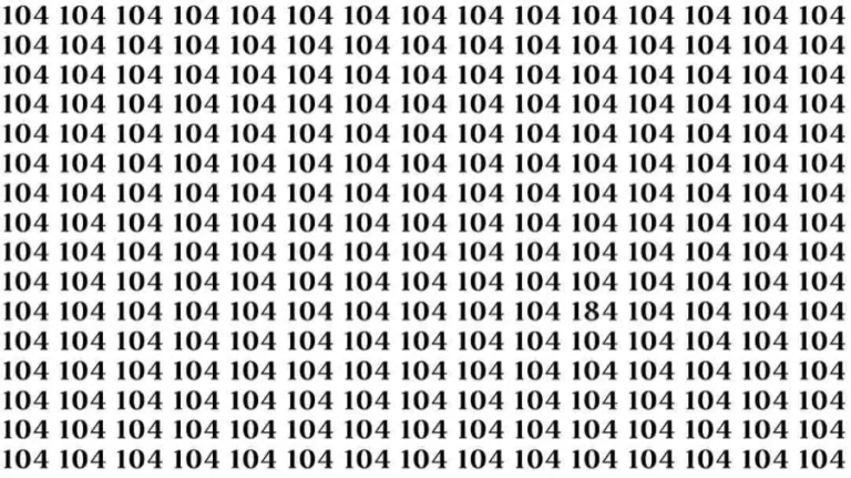 Optical Illusion: If you have hawk eyes find 184 among 104 in 06 Seconds?