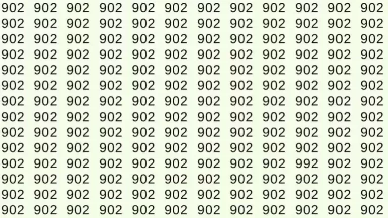 Optical Illusion: If you have hawk eyes find 992 among 902 in 10 Seconds?