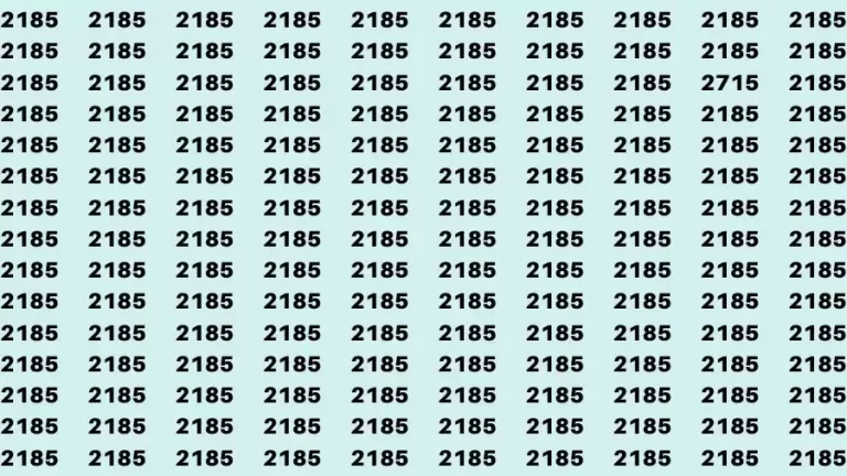 Optical Illusion Brain Challenge: If you have Hawk Eyes Find the Number 2715 in 15 Secs