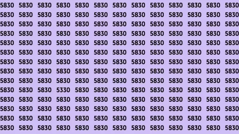 Observation Skill Test: If you have Sharp Eyes Find the Number 5330 in 15 Secs