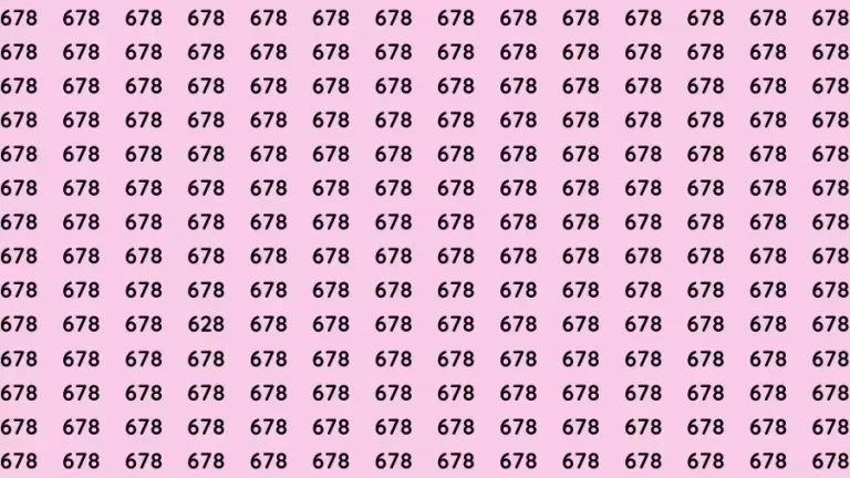 Optical Illusion Brain Test: If you have Eagle Eyes Find the Number 628 in 15 Secs