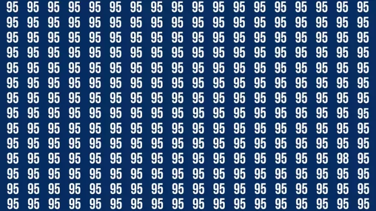 Test Visual Acuity: If you have Eagle Eyes Find the number 98 among 95 in 12 Secs