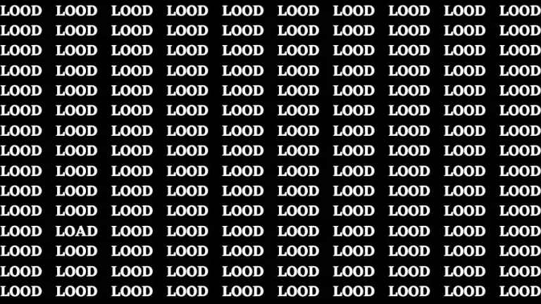 Observation Skill Test: If you have Eagle Eyes Find the Word Load in 12 Secs