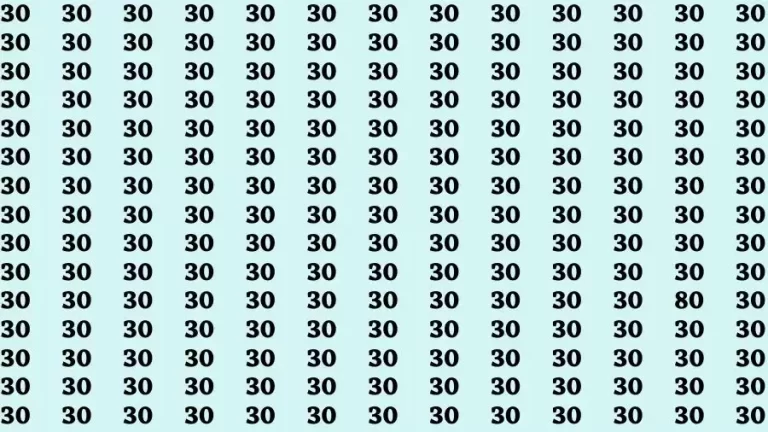 Optical Illusion Brain Challenge: If you have 50/50 Vision Find the Number 80 in 12 Secs