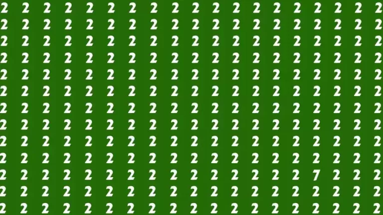 Observation Skill Test: If you have Sharp Eyes Find the Number 7 among 2 in 15 Secs