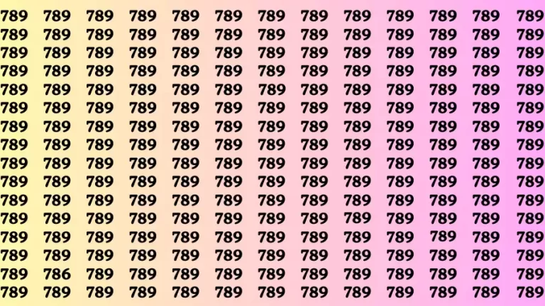 Observation Brain Test: If you have 50/50 Vision Find the Number 786 among 789 in 15 Secs