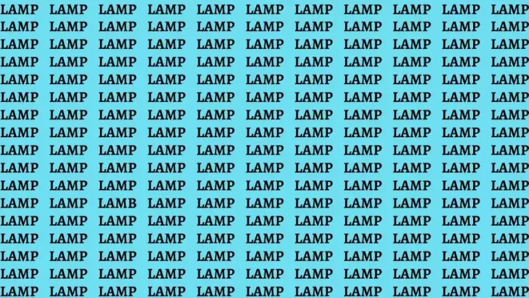 Observation Skill Test: If you have Keen Eyes Find the Word Lamb among Lamp in 15 Secs