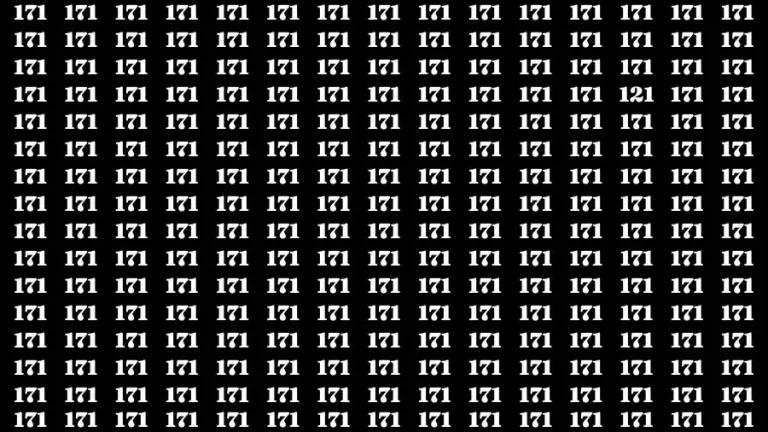 Observation Skill Test: If you have Sharp Eyes Find the Number 121 among 171 in 15 Secs