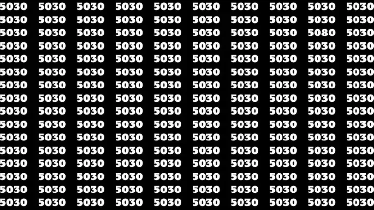 Observation Skill Test: If you have Sharp Eyes Find the Number 5080 in 15 Secs