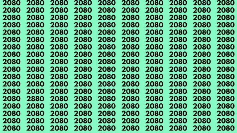 Optical Illusion Brain Test: If you have Eagle Eyes Find the Number 2880 among 2080 in 15 Secs