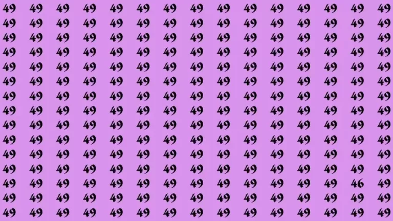 Optical Illusion Brain Challenge: If you have 50/50 Vision Find the number 46 among 49 in 12 Secs