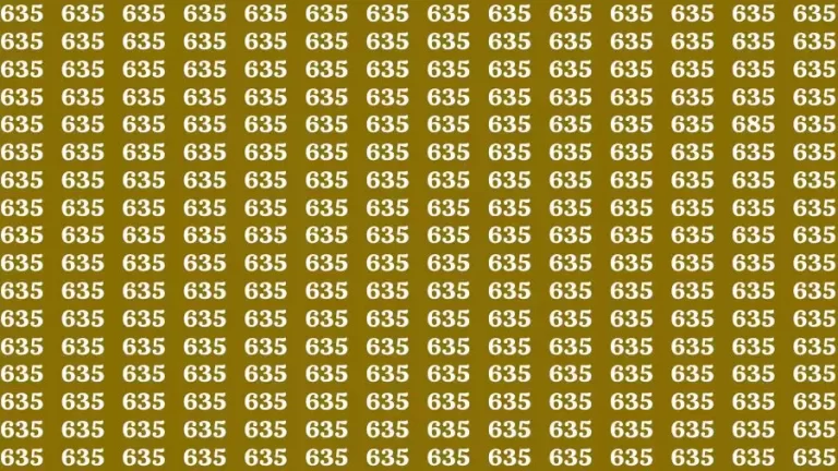 Optical Illusion Brain Test: If you have Eagle Eyes Find the Number 685 in 15 Secs