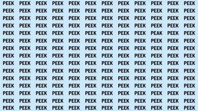 Optical Illusion Brain Challenge: If you have Eagle Eyes Find the word Peak in 15 Secs