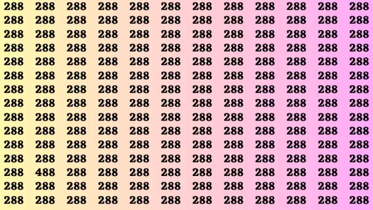 Observation Brain Challenge: If you have Eagle Eyes Find the number 488 among 288 in 12 Secs