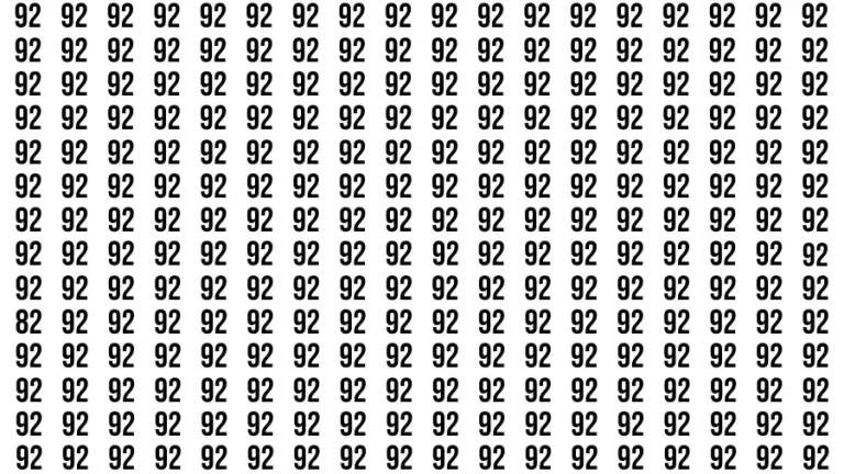 Test Visual Acuity: If you have 50/50 Vision Find the Number 82 among 92 in 15 Secs