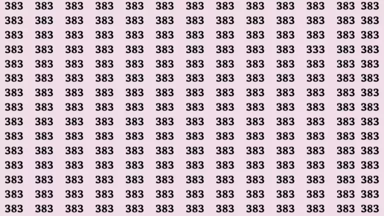 Observation Skill Test: If you have Sharp Eyes Find the Number 333 in 15 Secs