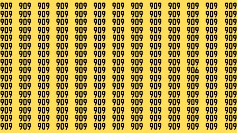 Observation Find it Out: If you have Sharp Eyes Find the number 906 among 909 in 20 Secs