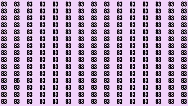 Observation Brain Challenge: If you have Hawk Eyes Find the Number 85 among 83 in 15 Secs