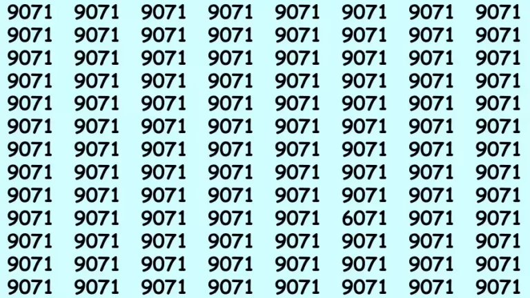 Observation Brain Test: If you have 50/50 Vision Find the Number 6071 in 15 Secs