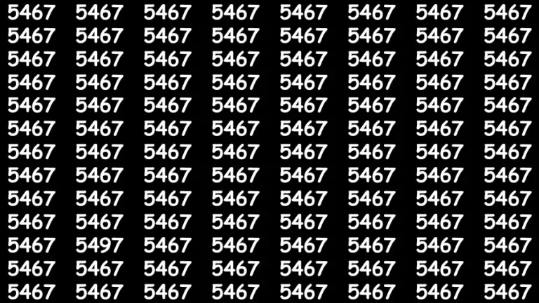 Test Visual Acuity: If you have Eagle Eyes Find the Number 5497 in 15 Secs