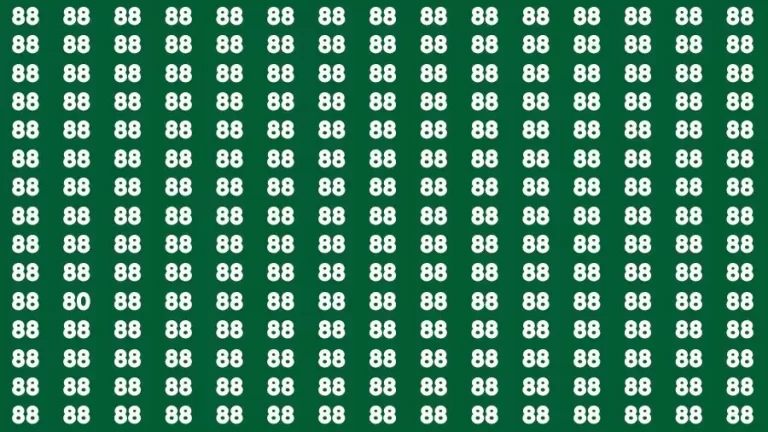 Optical Illusion Brain Challenge: If you have Hawk Eyes Find the Number 80 among 88 in 15 Secs