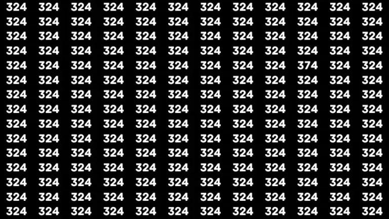 Optical Illusion Brain Challenge: If you have Hawk Eyes Find the Number 374 among 324 in 15 Secs