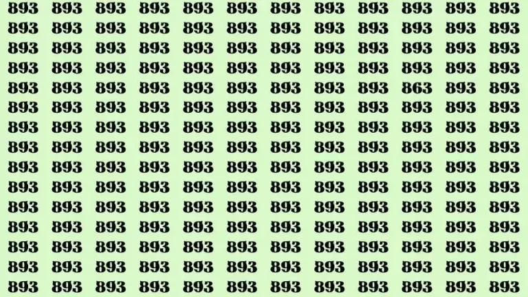 Optical Illusion Brain Test: If you have Sharp Eyes Find the number 863 in 20 Secs