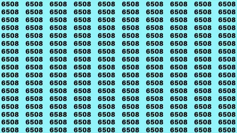 Optical Illusion Brain Challenge: If you have 50/50 Vision Find the number 6588 among 6508 in 12 Secs