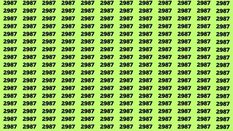 Optical Illusion Brain Test: If you have Eagle Eyes Find the Number 2687 among 2987 in 15 Secs