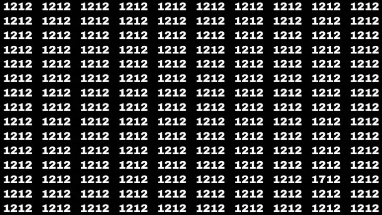 Observation Brain Challenge: If you have Hawk Eyes Find the Number 1712 among 1212 in 15 Secs