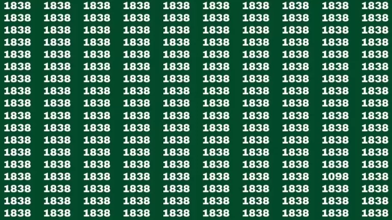 Optical Illusion Brain Test: If you have Sharp Eyes Find the number 1098 in 20 Secs