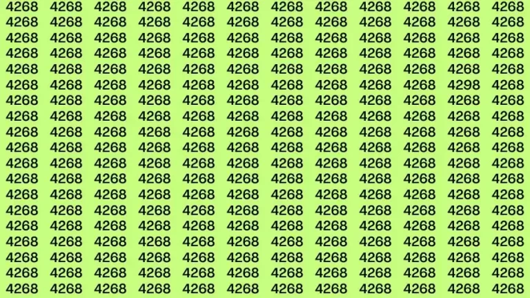 Optical Illusion Brain Challenge: If you have Hawk Eyes Find the Number 4298 among 4268 in 15 Secs