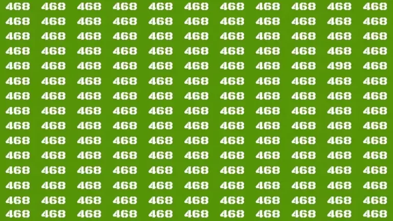 Optical Illusion Brain Challenge: If you have Hawk Eyes Find the Number 498 among 468 in 15 Secs