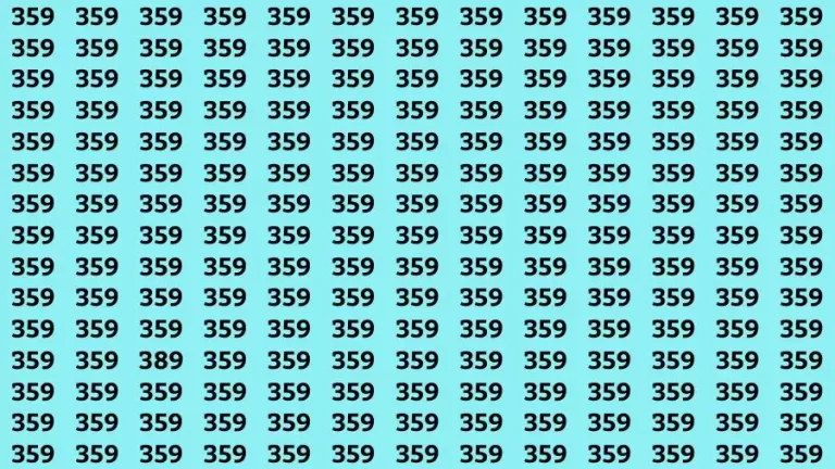 Optical Illusion Brain Test: If you have Sharp Eyes Find the number 389 in 20 Secs