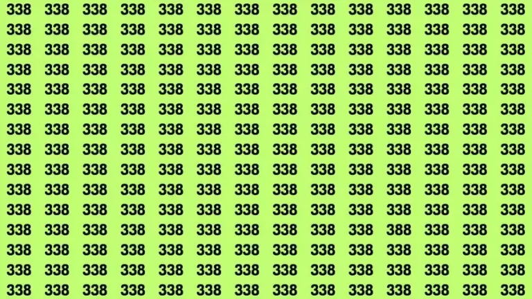 Observation Brain Challenge: If you have Hawk Eyes Find the Number 388 among 338 in 15 Secs