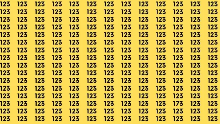 Observation Brain Test: If you have 50/50 Vision Find the Number 173 among 123 in 15 Secs