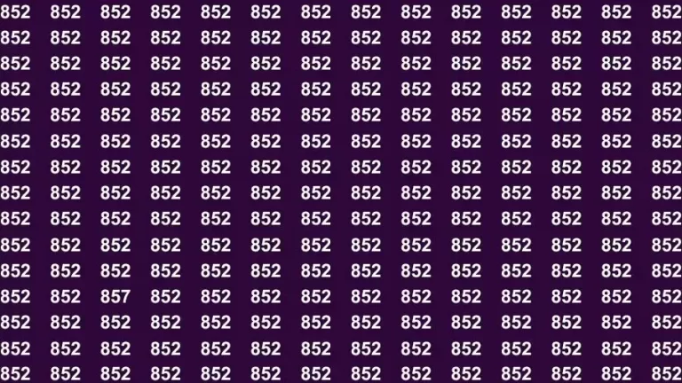 Observation Skill Test: If you have Sharp Eyes Find the Number 857 in 15 Secs