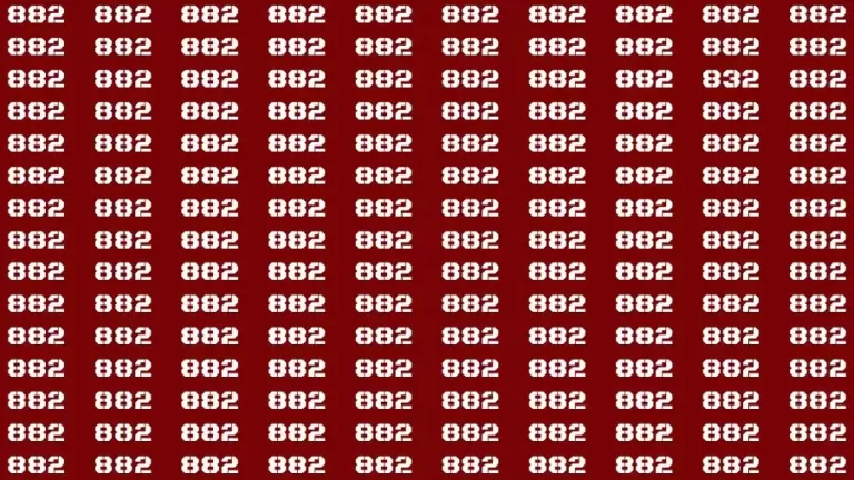 Brain Test: If you have Eagle Eyes Find the Number 832 among 882 in 15 Secs