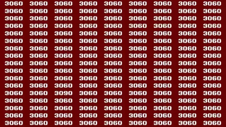 Observation Brain Test: If you have 50/50 Vision Find the Number 3090 among 3060 in 15 Secs