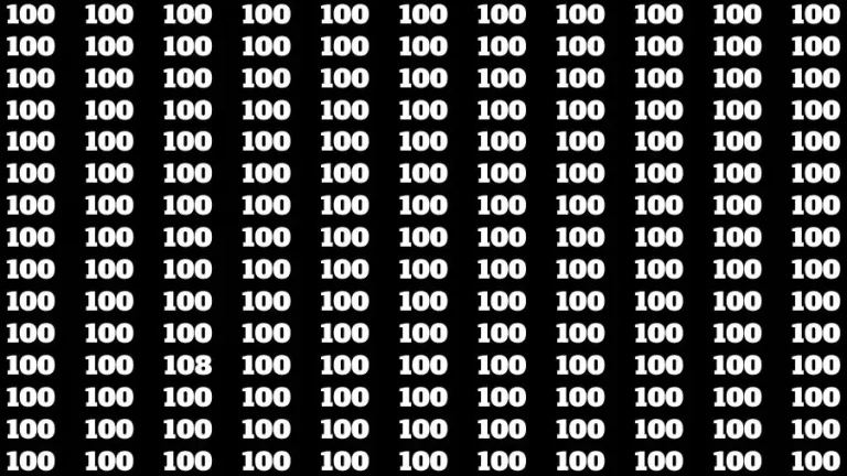 Optical Illusion Brain Challenge: If you have 50/50 Vision Find the number 108 among 100 in 12 Secs