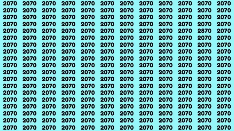 Optical Illusion Brain Test: If you have Eagle Eyes Find the Number 2870 among 2070 in 15 Secs